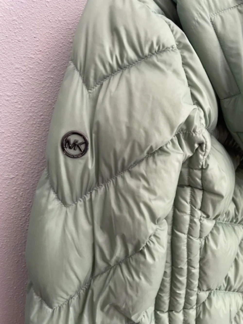 Michael Kors Packable 90% Down Puffer Jacket Hooded Sage Green Small - Picture 8 of 11